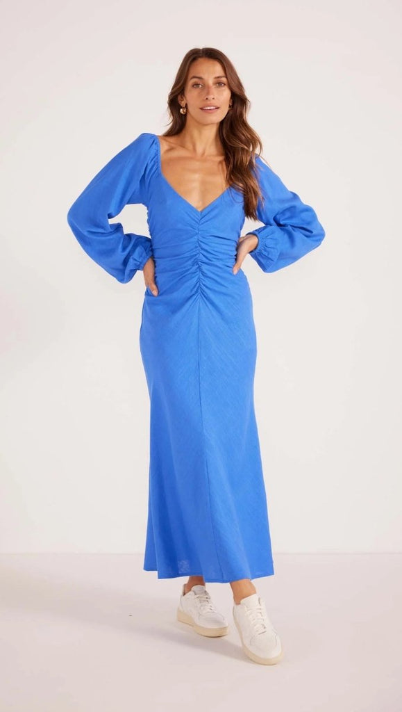 Phoebe Ruched Midi Dress - Indy Love