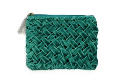 Emerald Velour Clutch Handbag - Indy Love
