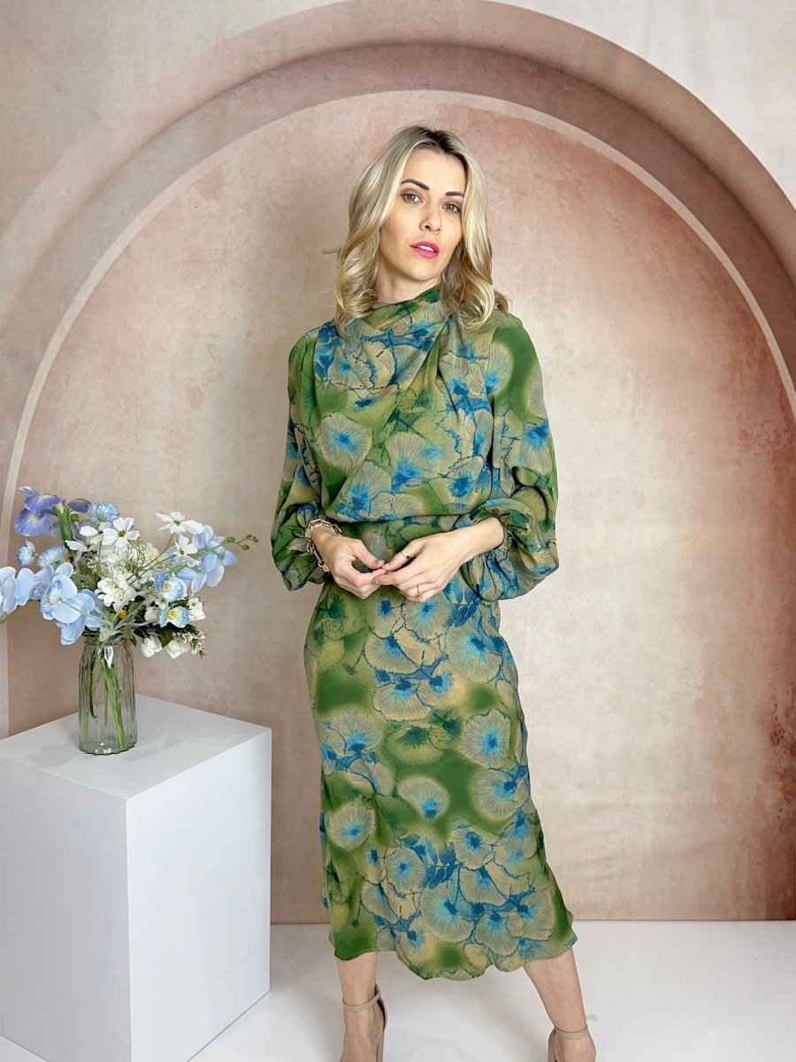 Amber Midi Floral Dress Green Indy Love Boutique Amber Midi Floral Dress Green Indy Love Boutique