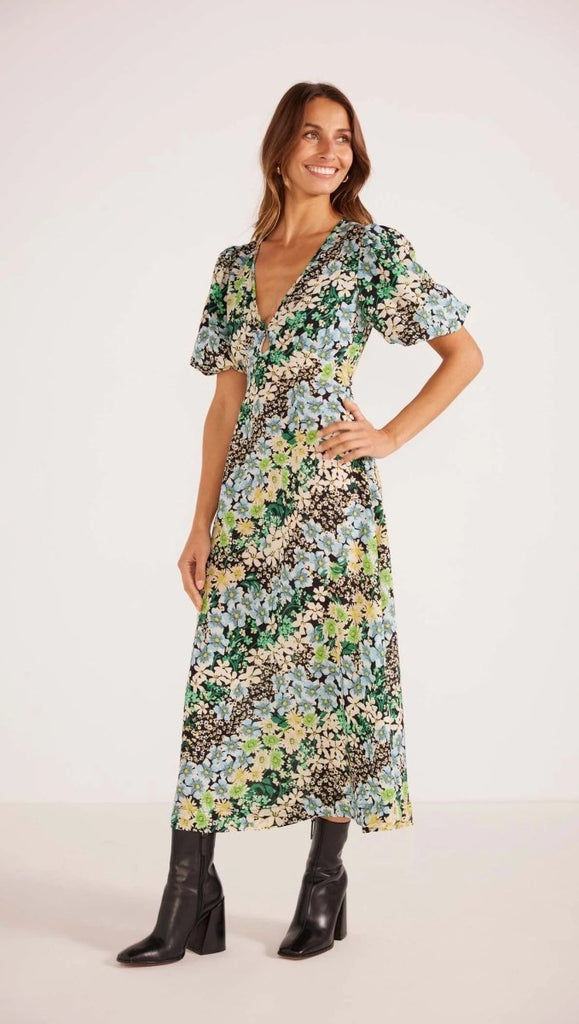 Lenora Keyhole Midi Dress - Indy Love