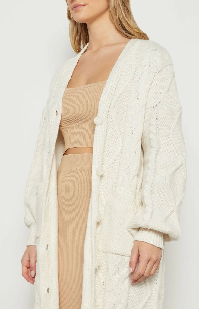 Raelene Cable Knit Longline Cardigan - Indy Love