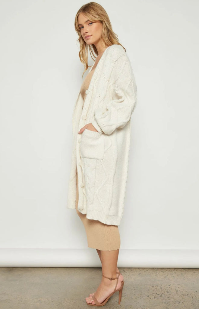 Raelene Cable Knit Longline Cardigan - Indy Love