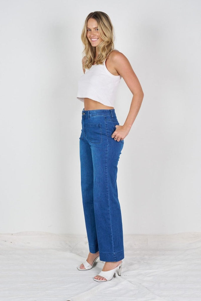 Willow Wide Leg Flare Denim Jeans - Indy Love