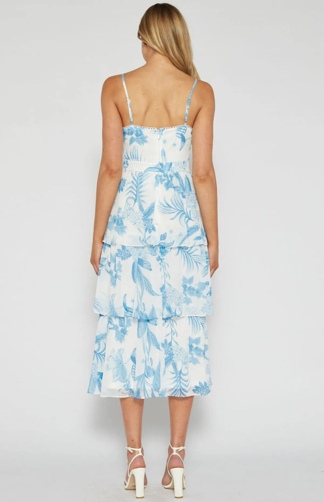 Betty Floral Chiffon Tiered Dress - Indy Love
