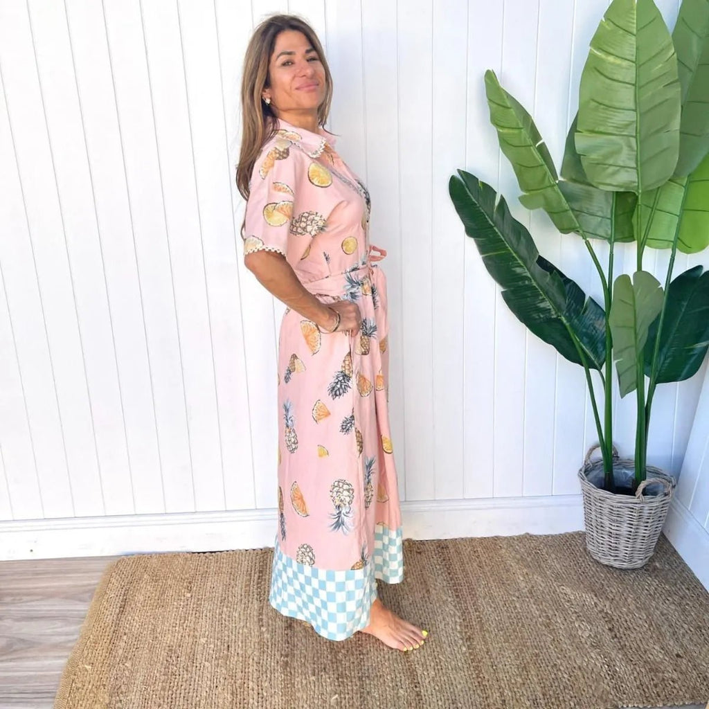 Palm Pink Maxi Dress - Indy Love