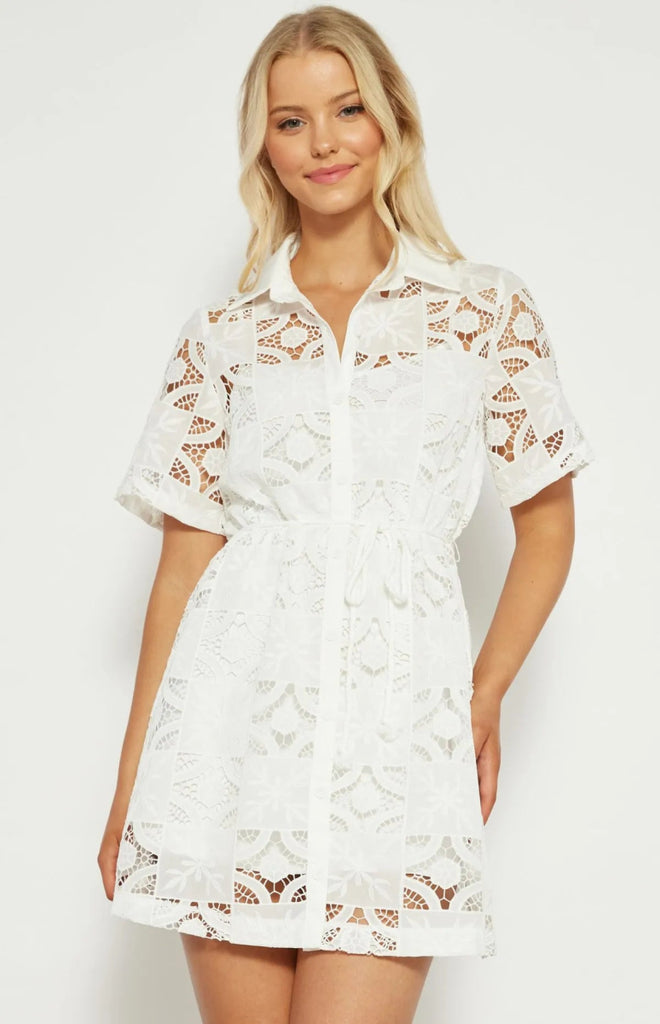 Tessa Lace Embroidery Dress - Indy Love
